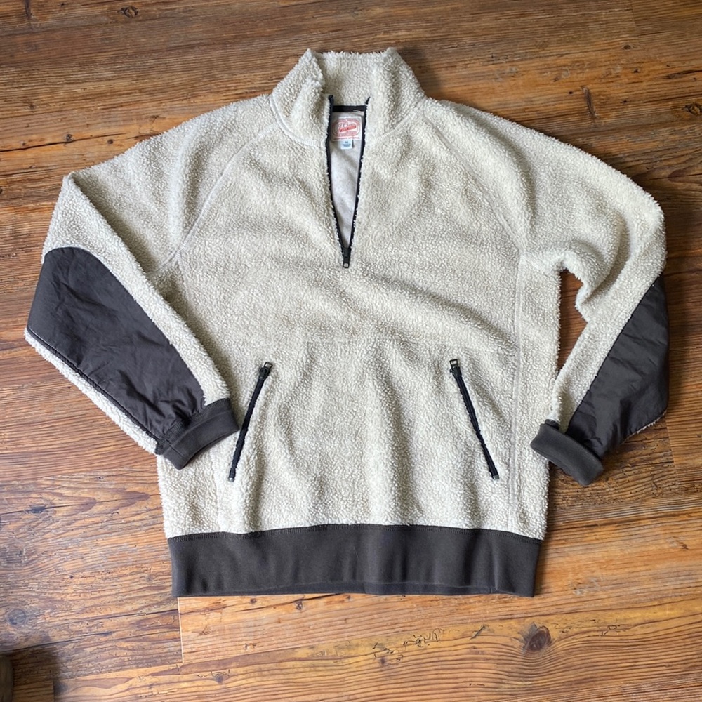 J.CREW Sherpa Half Zip Pull On Sweater Size M